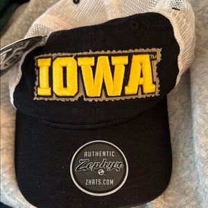 Zephyr Black and Yellow Iowa Cap